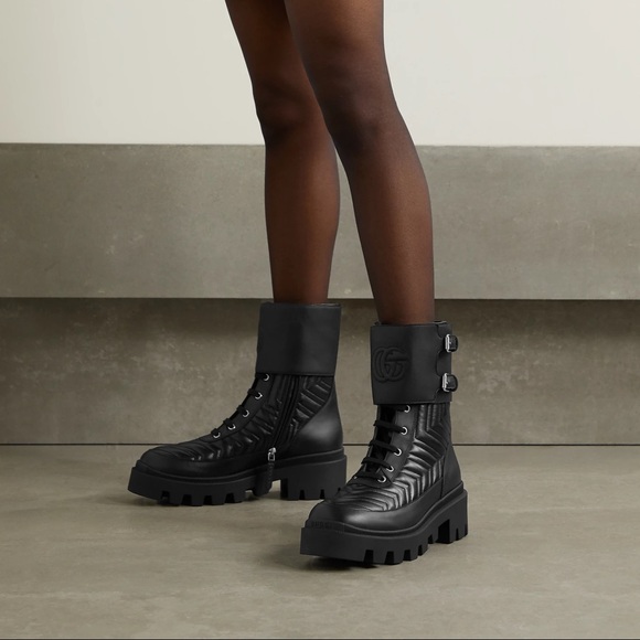 Lightly Used Gucci Frances Combat Boots - Picture 2 of 9